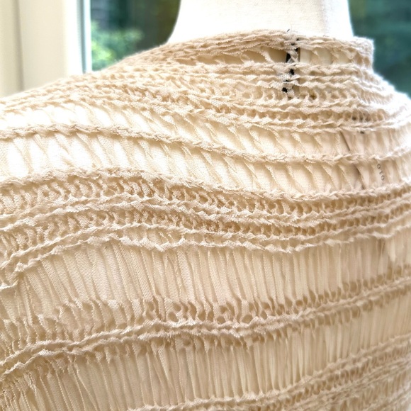 Anthropologie Akemi + Kim One Size Crochet Macrame Neutral Cardigan Wrap in Tan - Picture 9 of 13